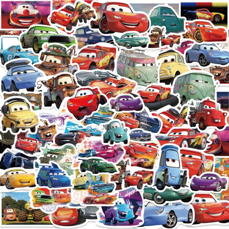 100 Pcs Cartoon Cars Movie Stickers Cute Car Stickers Waterproof Vinyl Stickers for Water Bottles... | Amazon (US)