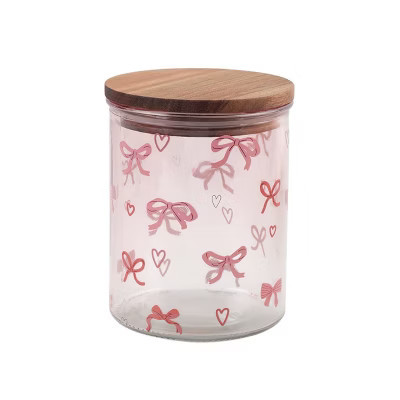 Cook With Color Bow Print Wood Lidded Treat Gifting Jar | Target