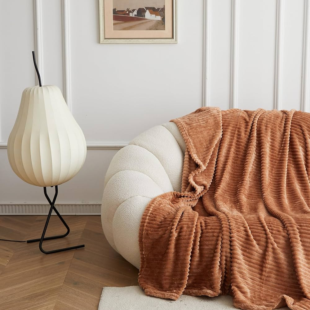 Simple&Opulence Flannel Fleece Luxury Super Soft Decorative Throw Blanket, Lightweight Horizontal... | Amazon (US)