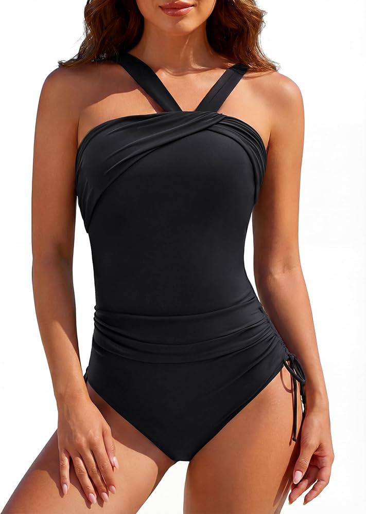 BMJL One Piece Swimsuit Women with Adjustable Straps Tummy Control Swimsuits Modest Full Coverage... | Amazon (US)