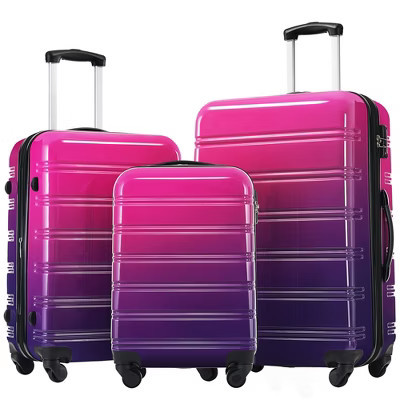 3 Piece Hardshell Luggage Sets, Expandable Suitcase with Spinner Wheels and TSA Lock, in Gradient Purple Multi, 20"+24"+28"--ModernLuxe | Target