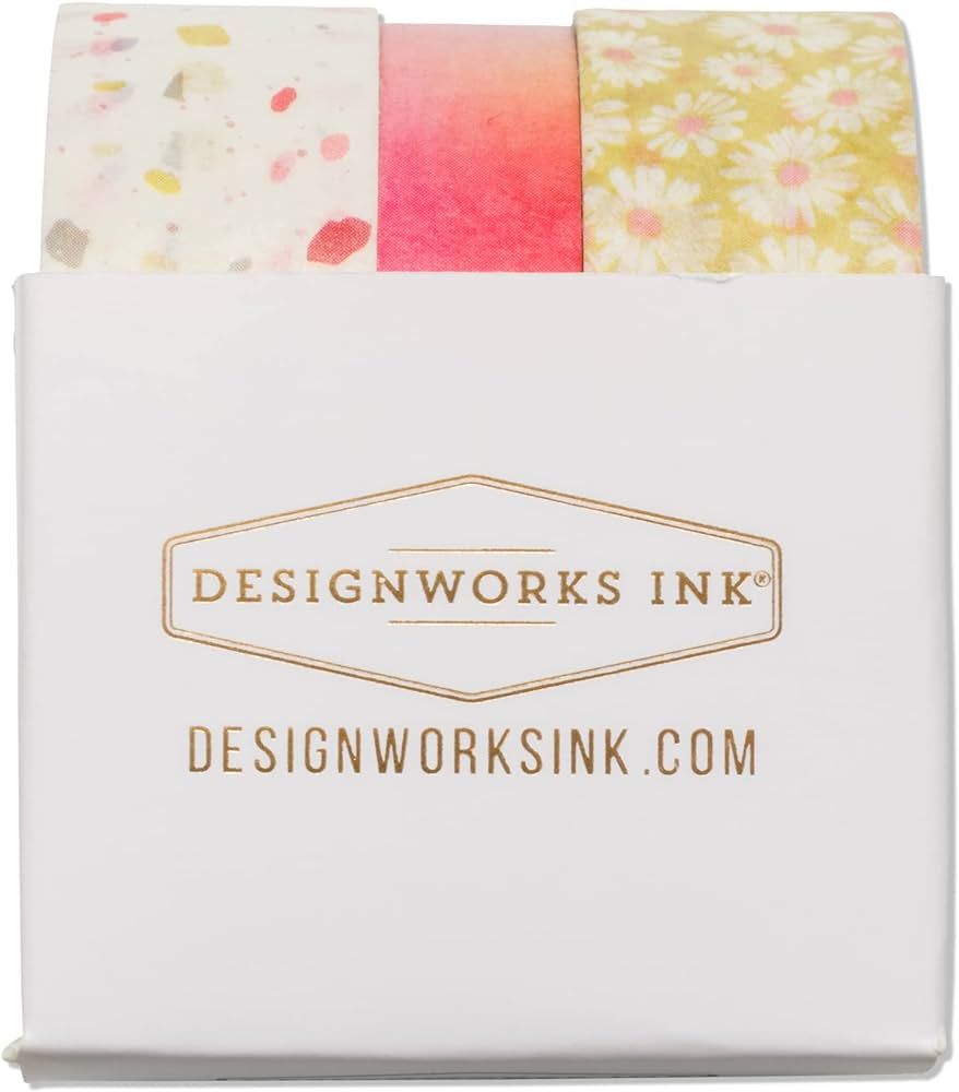 Designworks Ink Funky Washi Tape Set - Wide Terrazzo Decorative, Multicolored Ombre Rainbow Washi... | Amazon (US)