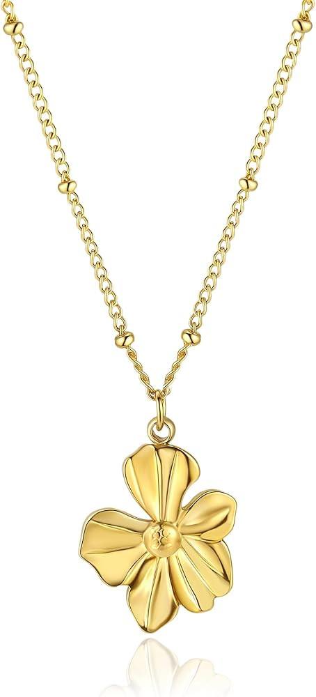 14K Gold Heart Necklace for Women Boho stainless steel waterproof Cute Dainty Love Pendant Neckla... | Amazon (US)