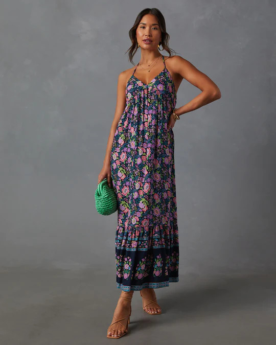 Lyssa V-Neck Empire Maxi Dress | VICI