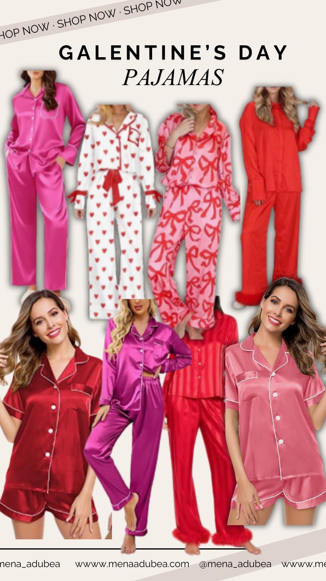 Valentine’s or Galentine’s or any day in between you know I love satin pajamas and these are not only cute, but affordable. 