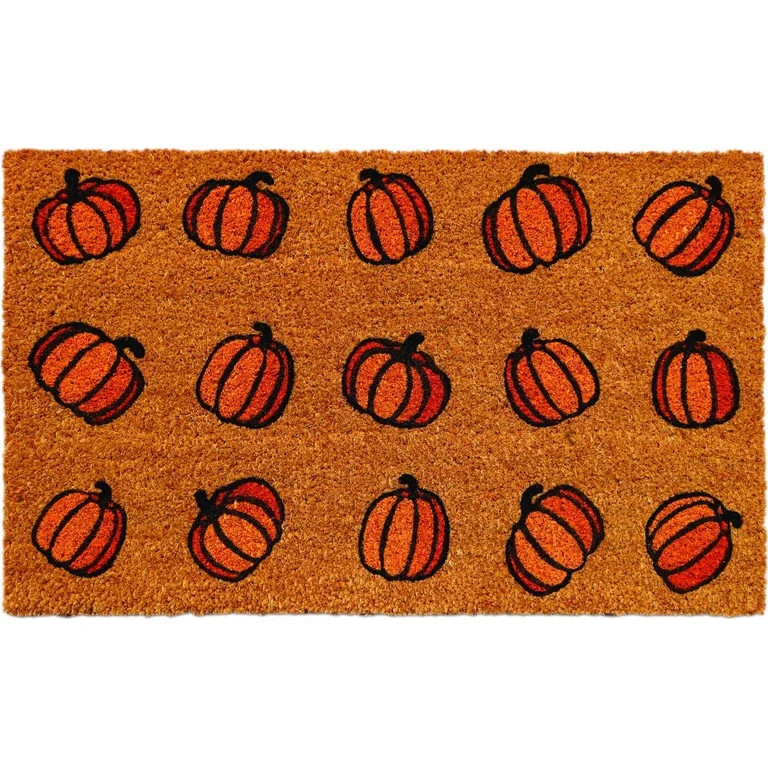 Way To Celebrate Pumpkin Halloween Coir Doormat, 18 in x 30 in | Walmart (US)