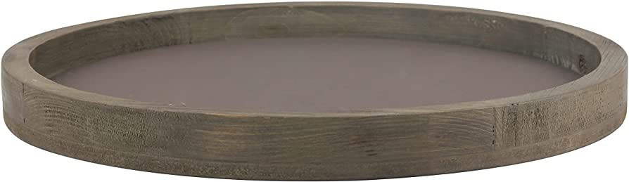 Stonebriar Large 11.8" Decorative Rustic Farmhouse Worn Natural Wood and Metal Tray | Amazon (US)