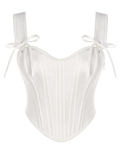 Scarlet Darkness Women Renaissance Costume Corset Tops Cottagecore Fairy Bustier Bodice White Size 14 | Amazon (US)
