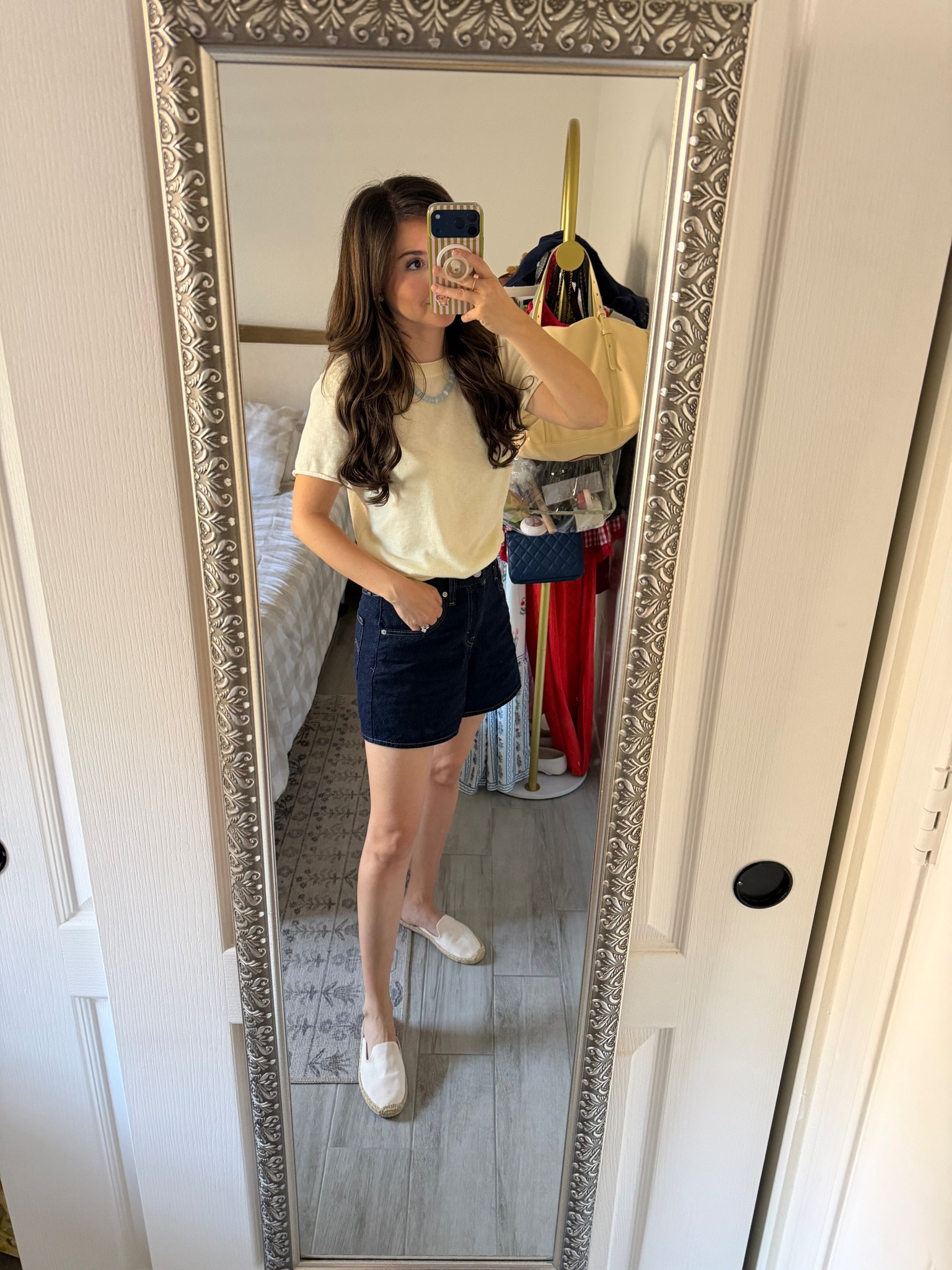 The kind of outfit you throw on once… and then keep reaching for all summer.

Petite-friendly denim shorts that actually fit (no awkward length, no bunching) + an easy lightweight knit you can half tuck and go. This is one of those low-effort, high-return combos that works for errands, mom life, and everything in between.

Neutral, breathable, and on repeat for a reason.

#LTKPetite #LTKootd