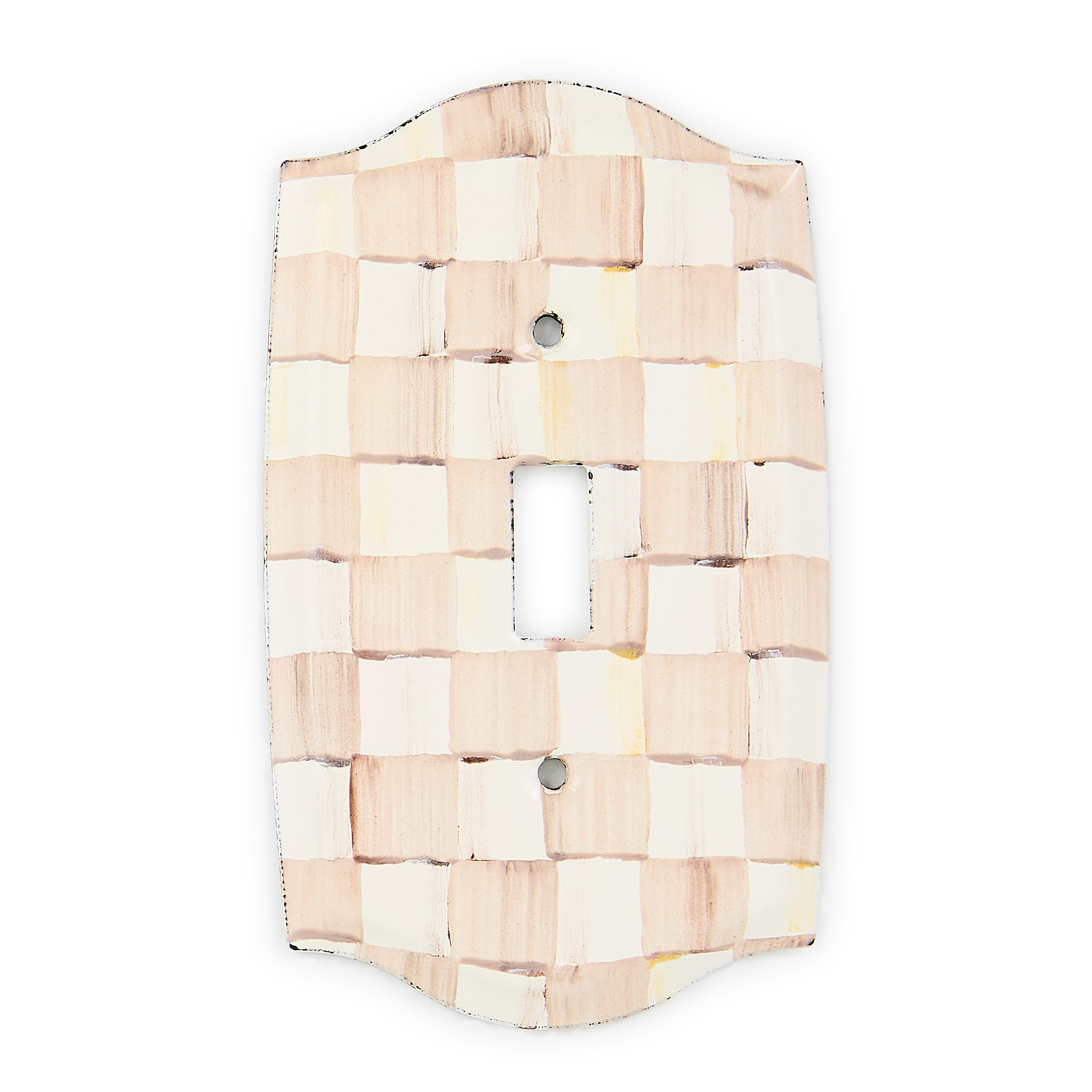 MacKenzie-Childs Mocha Check Single Toggle Switch Plate | MacKenzie-Childs