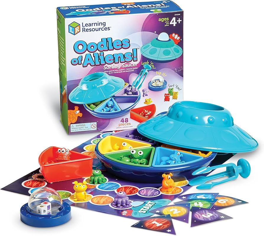 Learning Resources Oodles of Aliens Sorting Saucer, Fine Motor Skills, Counting and Sorting Toys,... | Amazon (US)