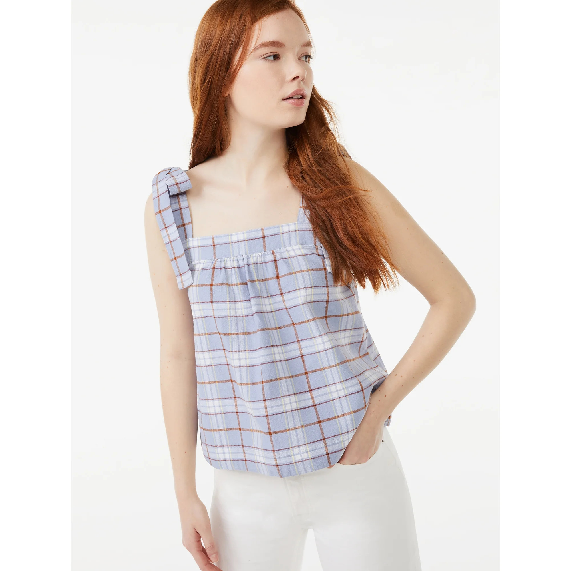 Free Assembly Women's Tie Shoulder Tank Top | Walmart (US)