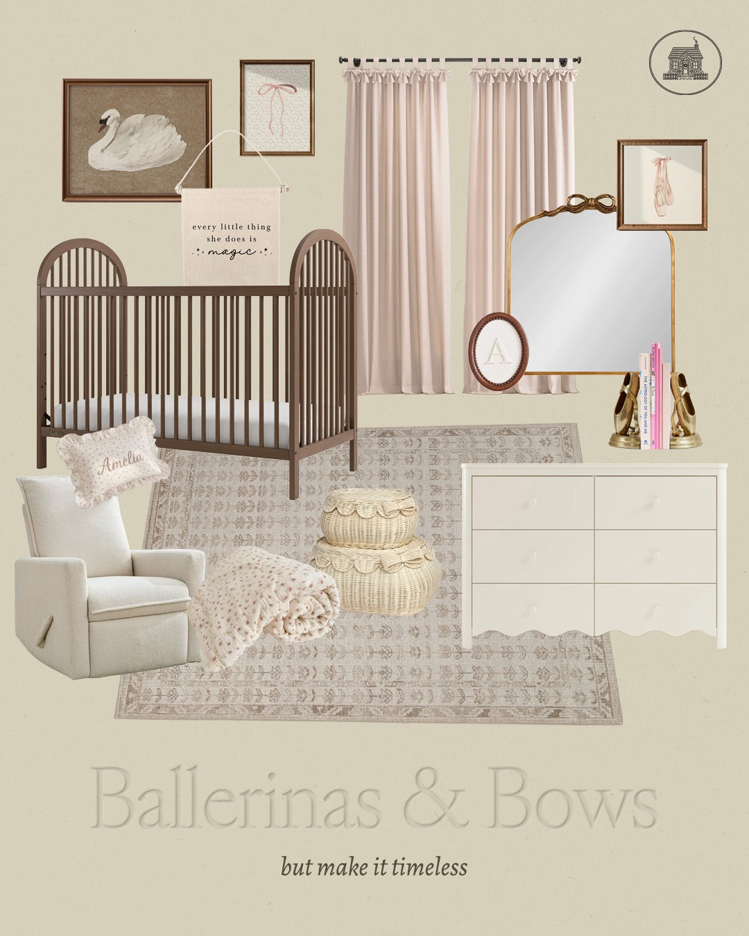 Ballerinas & bows… but make it timeless 🩰🎀

Sharing all the soft pinks, warm wood tones, ballet-inspired decor, and neutral kids room finds from this dreamy nursery → toddler room concept 🤍

A mix of elevated + playful pieces designed to grow with your little one without needing a full redesign every few years.

Everything linked here ✨

#LTKbaby #LTKhome #LTKkids