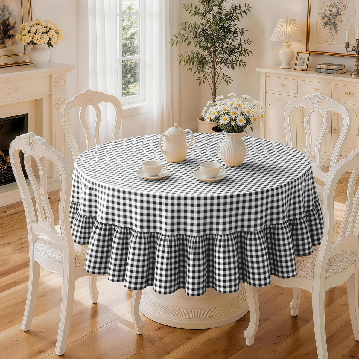 100% Cotton Plaid Tablecloth With Ruffled Edge | Wayfair North America