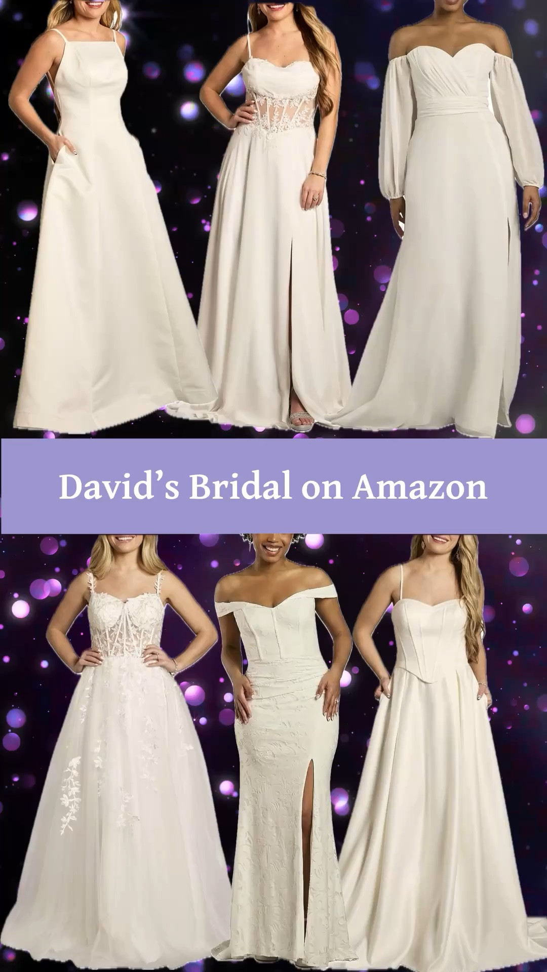 Affordable, simple wedding dresses under $300 at David’s Bridal on Amazon. 

Reception dresses, courthouse elopement dresses, long white dresses, minimalist wedding dresses, or microwedding dresses. 

#LTKSeasonal #LTKWedding