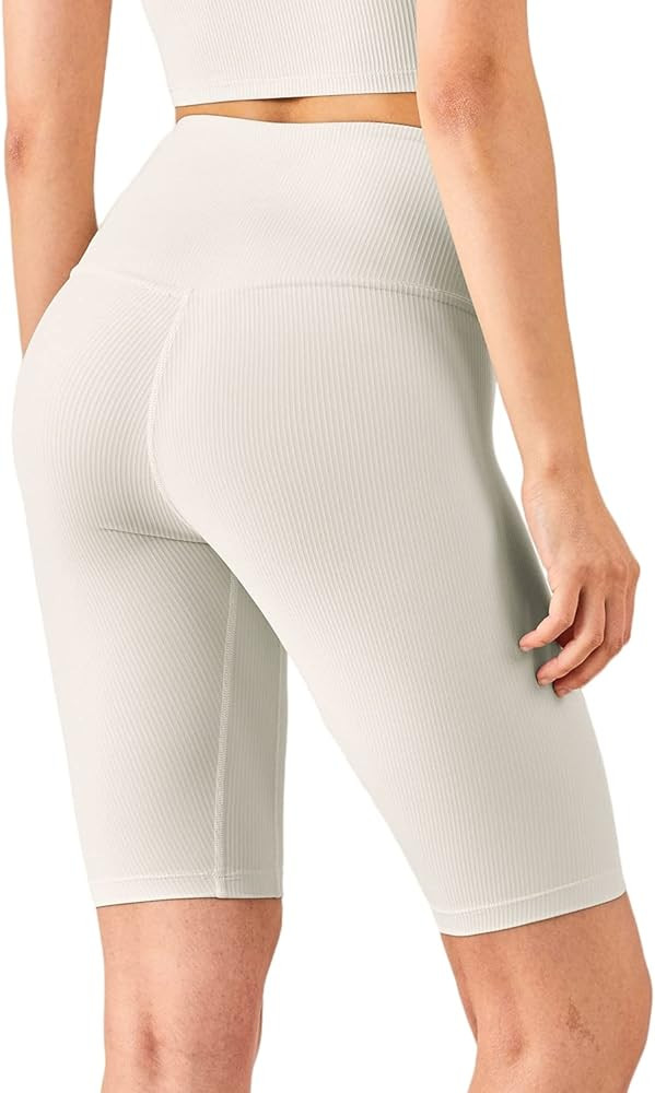 KIKIWING Ribbed Biker Shorts for Women High Waisted Yoga Shorts Workout Biker Shorts Compression ... | Amazon (US)