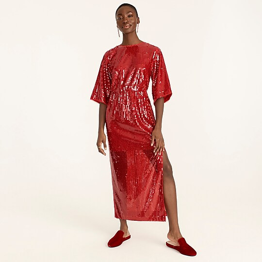 Sequin V-back dress | J. Crew US