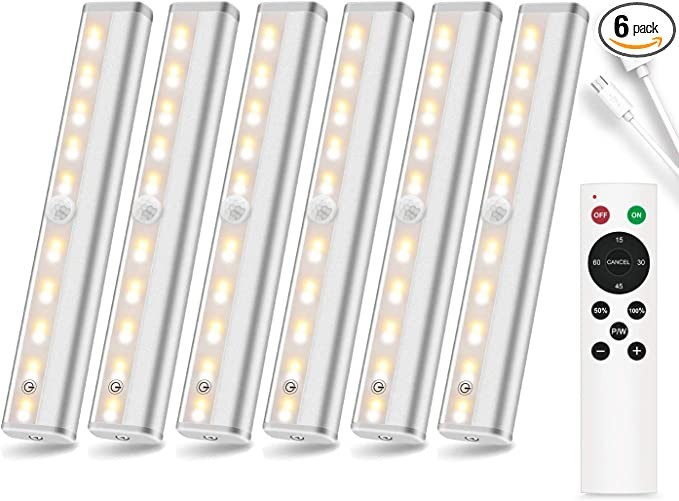 SZOKLED Under Cabinet Lighting Remote Control 20LED Counter Lights Wireless Rechargeable LED Clos... | Amazon (US)