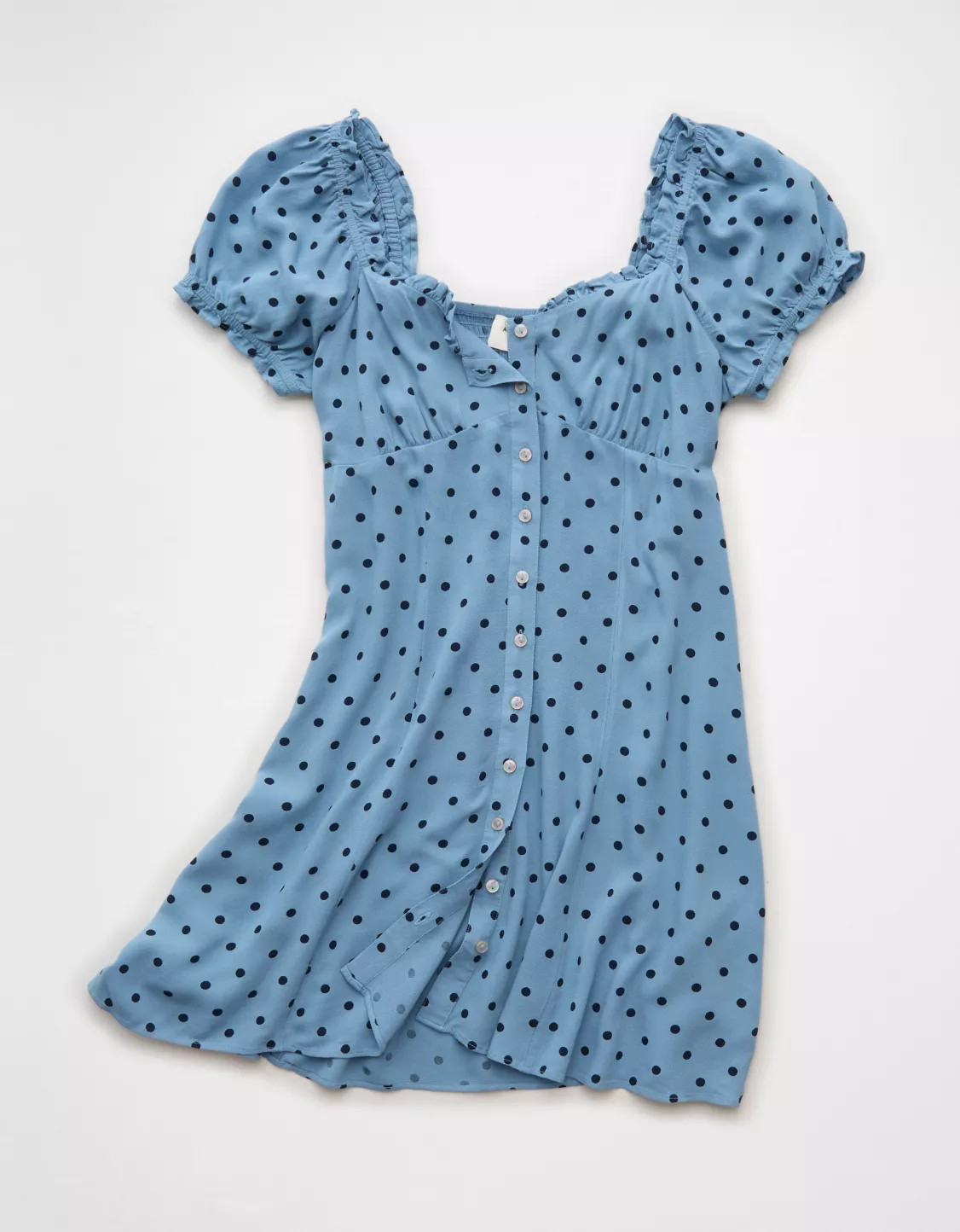 AE Short-Sleeve Button-Up Mini Dress | American Eagle Outfitters (US & CA)