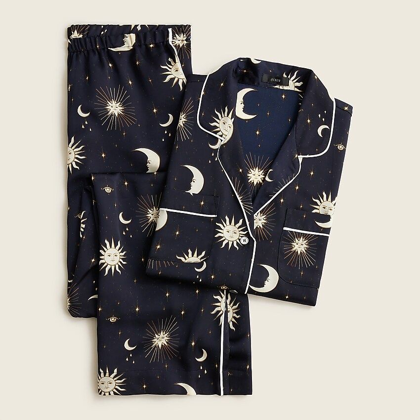 Easy-luxe eco long-sleeve pajama set in twinkling sky print | J.Crew US