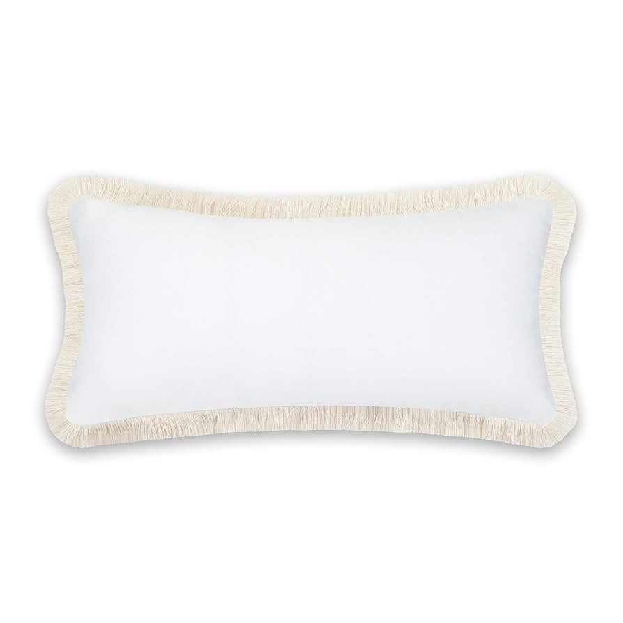 Hofdeco Premium Coastal Patio Indoor Outdoor Long Lumbar Pillow Cover Only, 12"x26" Water Repelle... | Amazon (US)