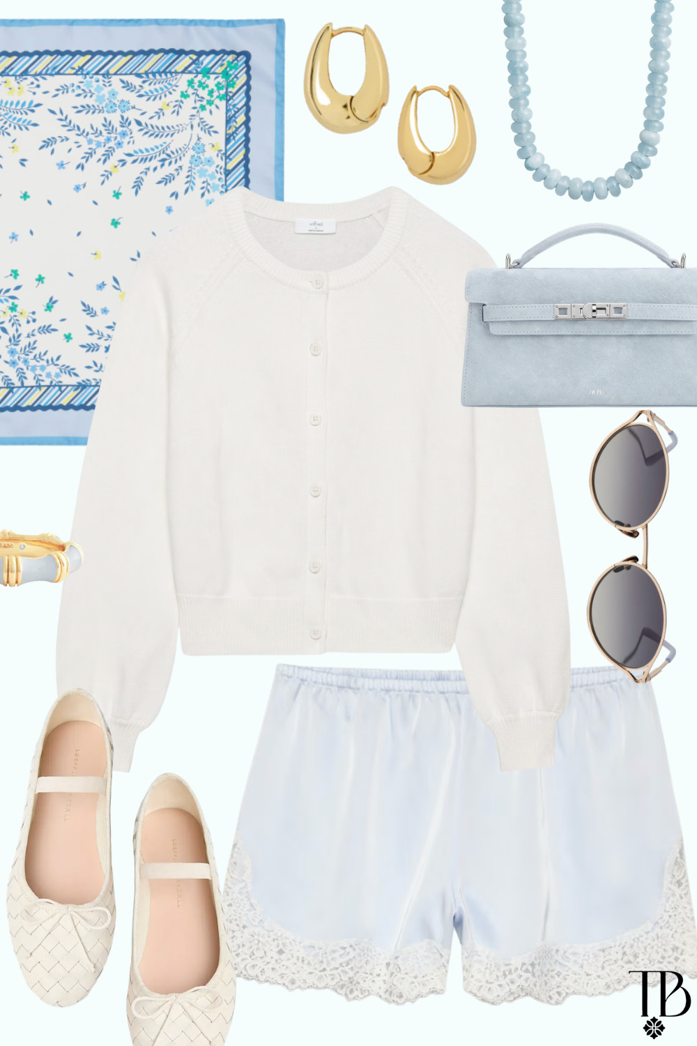 Soft summer blues and elevated basics 💙✨ This dreamy pastel outfit paired with delicate lace details and chic accessories is the definition of effortless feminine style. Perfect for brunch dates, travel days, and cozy summer evenings. #LTKStyle #SoftGirlStyle #SummerOutfit #FeminineFashion #CoastalStyle #PastelOutfit #EffortlessStyle #OOTD 

 