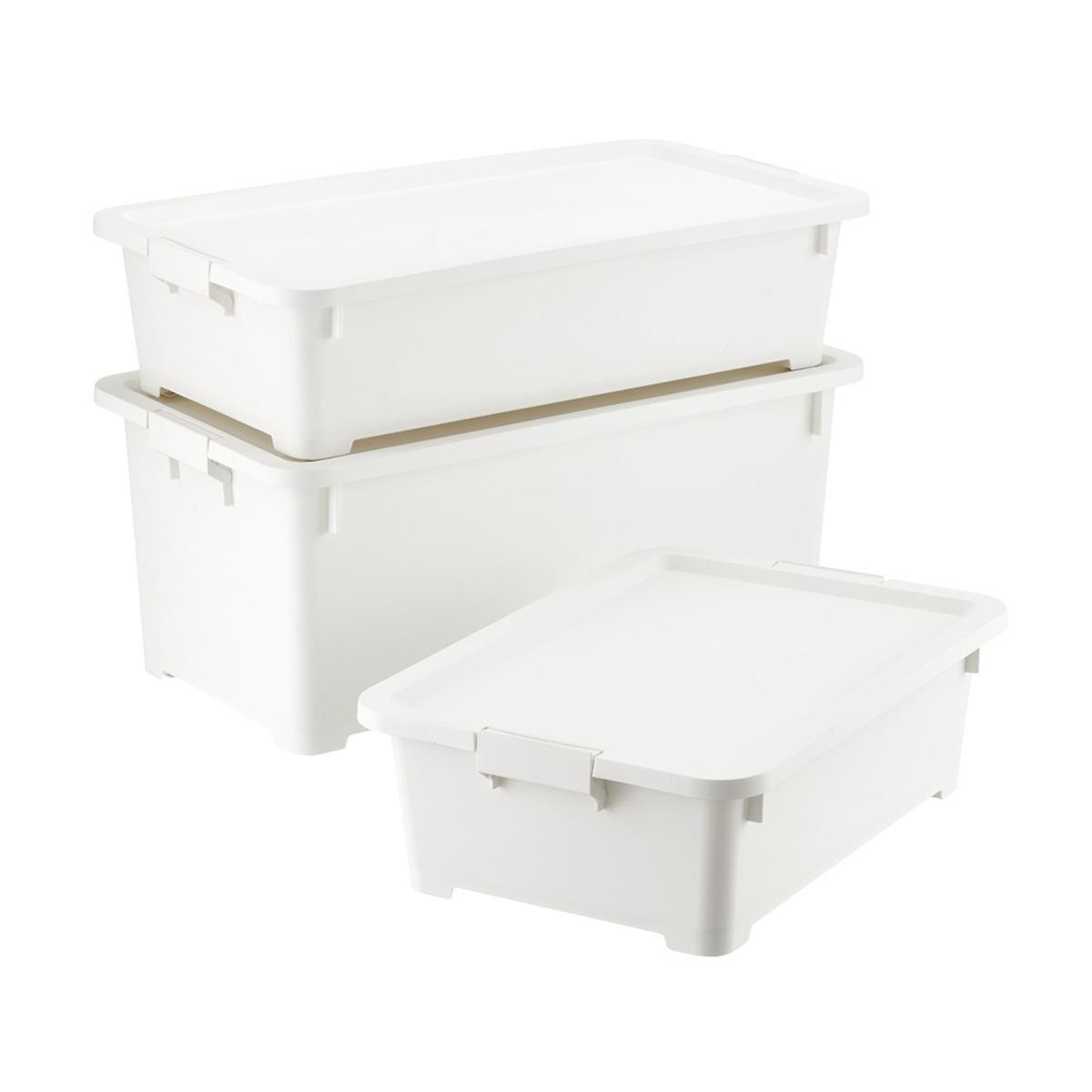 White Rolling Plastic Storage Totes | The Container Store