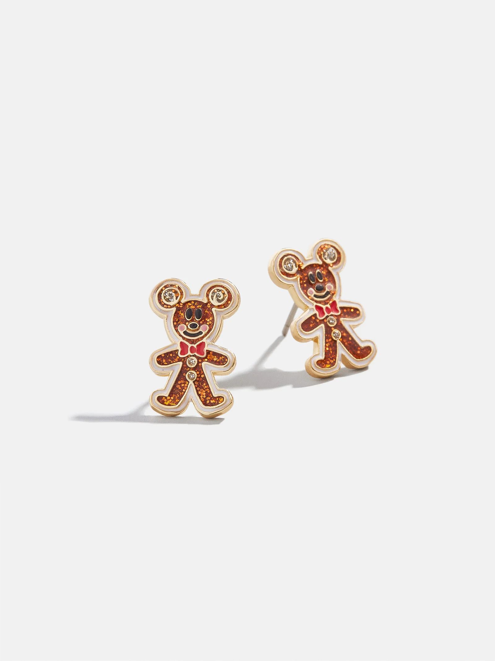 Mickey Mouse Disney Holiday Earrings - Mickey Mouse Gingerbread Studs | BaubleBar (US)