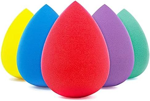 BEAKEY 5 Pcs Makeup Sponge Set, Foundation Blending Beauty Sponge, Flawless for Liquid, Cream, and P | Amazon (US)