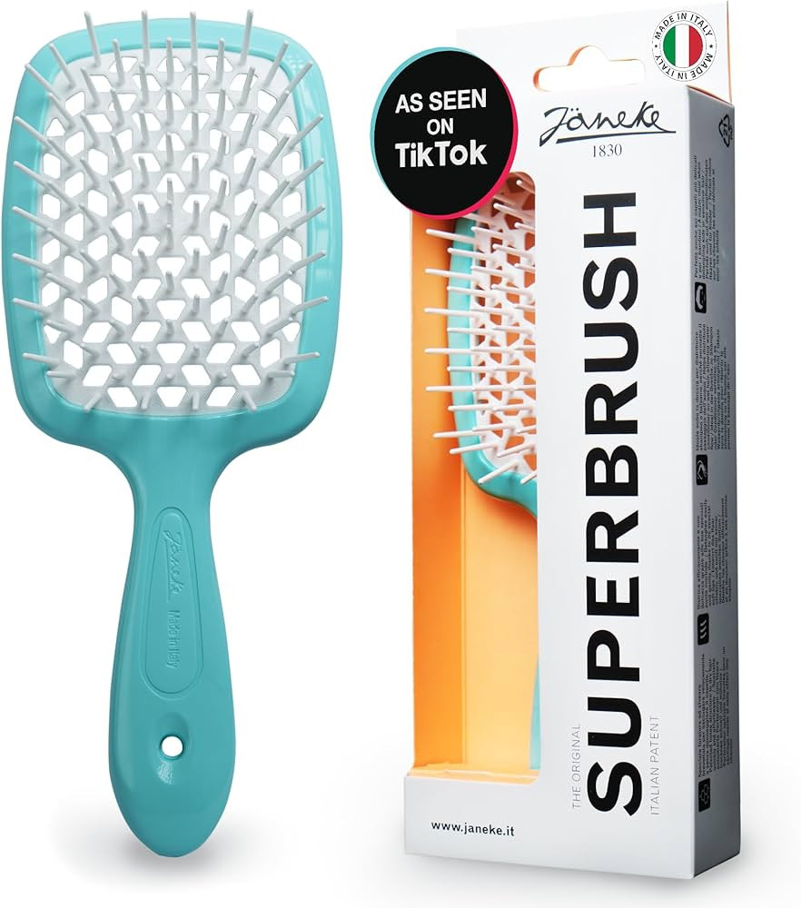 Janeke Detangler Brush with Nylon Bristle Great for All Hair Types Long Thick Curly Superbrush | Amazon (US)