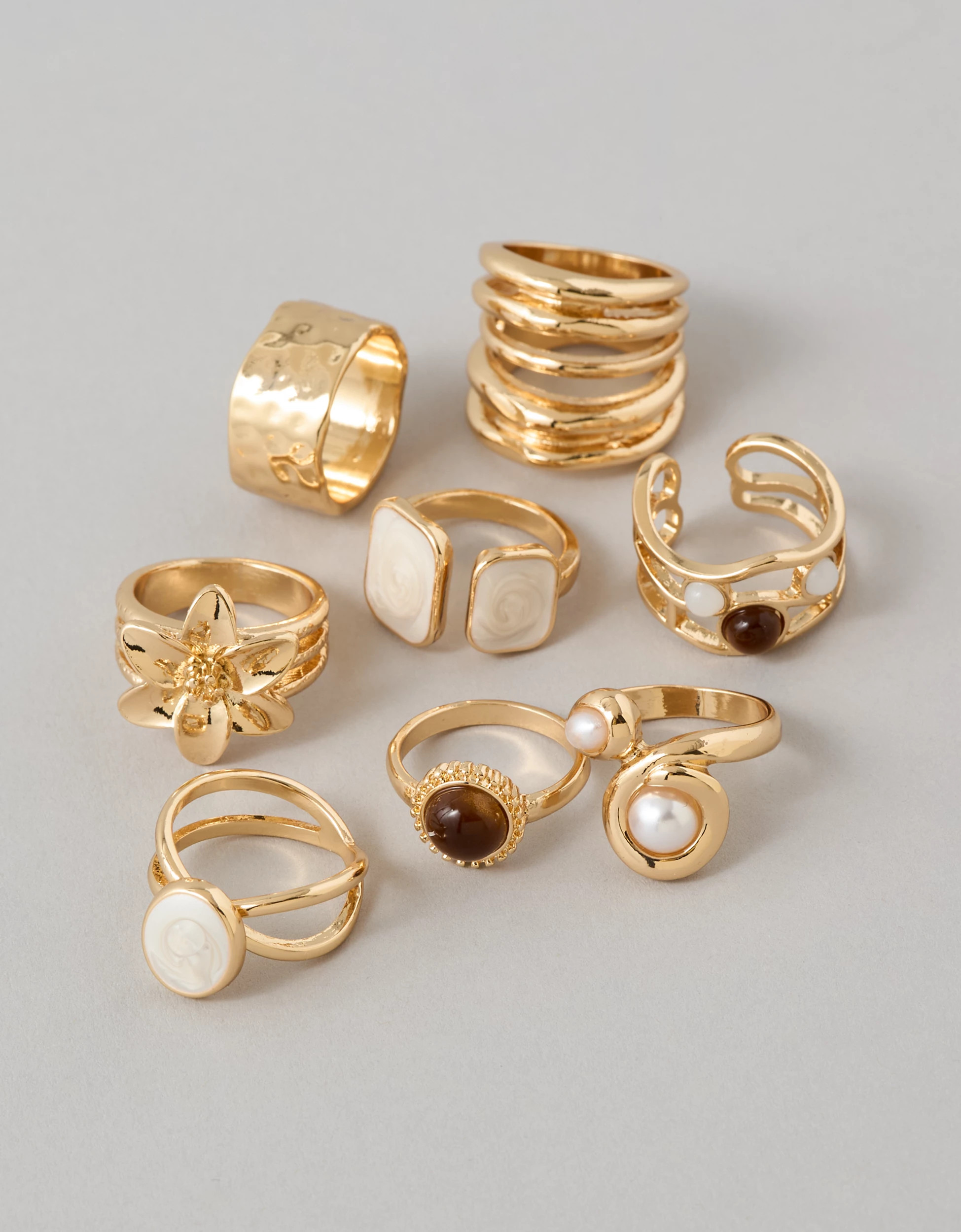 AE Floral Rings 8-Pack | American Eagle Outfitters (US & CA)