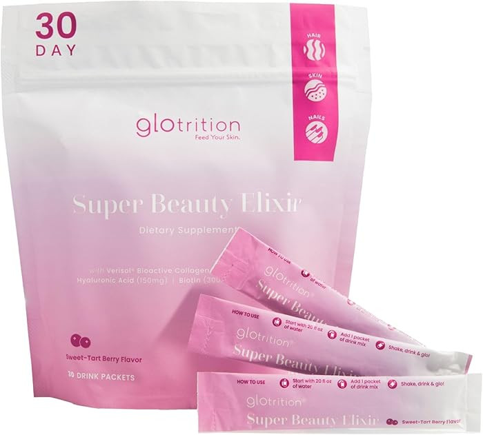 Glotrition Super Beauty Elixir - Natural Grass Fed Collagen with Biotin, Hyaluronic Acid & Antiox... | Amazon (US)