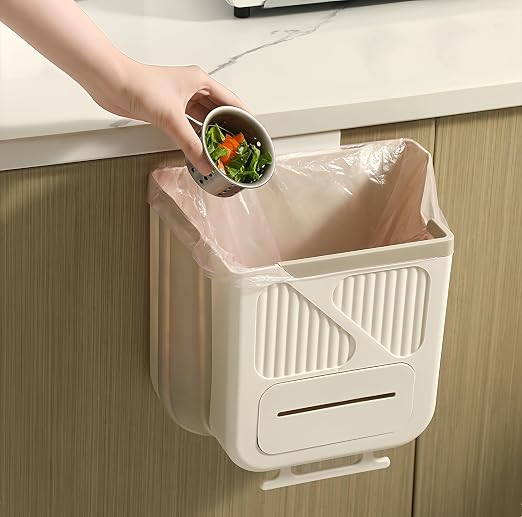 Hanging Kitchen Trash Can, Collapsible Trash Can for Kitchen, 2.1 Gallon Foldable Waste Bin for K... | Amazon (US)
