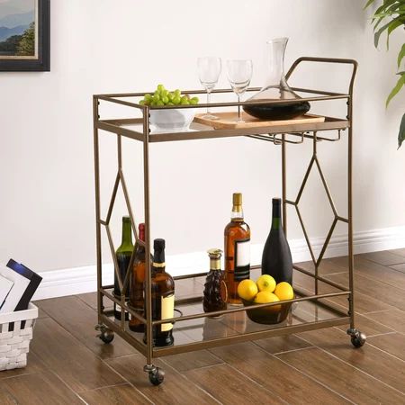 Better Homes & Gardens Nicola Bar Cart, Golden Bronze | Walmart (US)