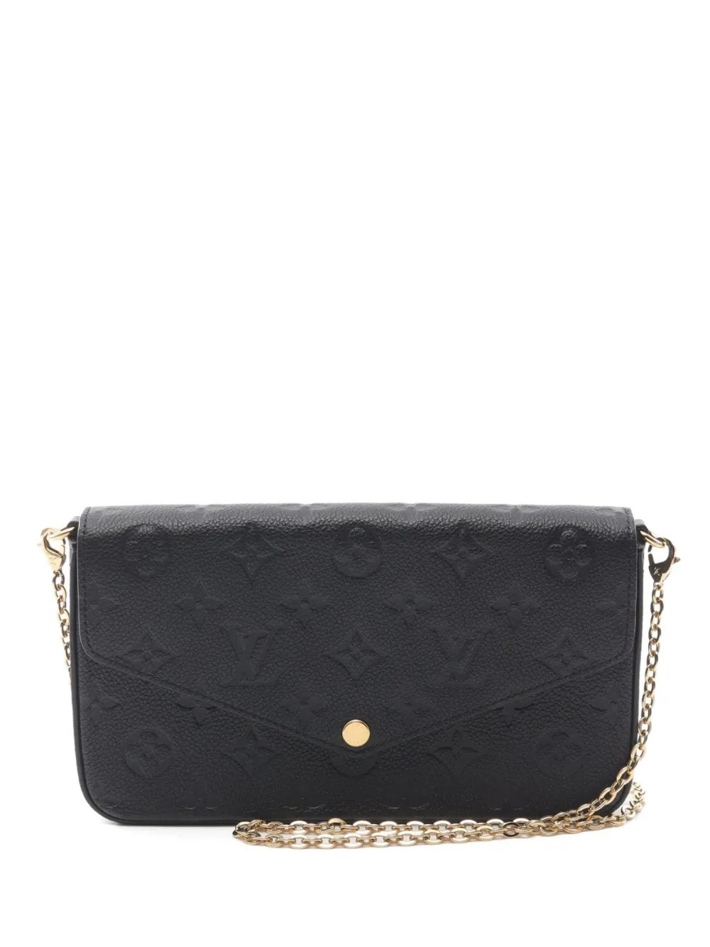 Louis Vuitton Pre-Owned 2021 Monogram Empreinte Pochette Felicie Wallet - Black | Farfetch Global