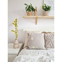 Decorative Pillow With Daisy in Boho Style, Beautiful Beige For The Living Room, Bedroom, Sofa & Armchair, Floral Motif, Home Decor | Etsy (US)