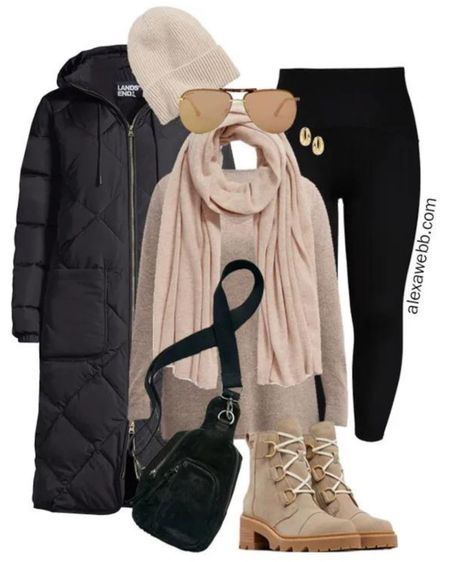 A plus size winter outfit with a trendy puffer coat or duvet coat with leggings and boots by Alexa Webb. #plussize

#LTKstyletip #LTKplussize #LTKSeasonal