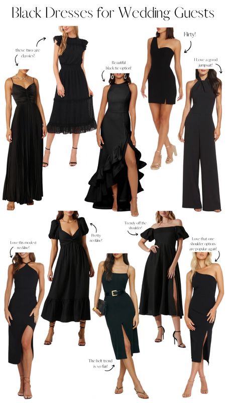 Black wedding guest dresses! Great options from trendy to classic! 

#LTKstyletip #LTKwedding #LTKfindsunder100