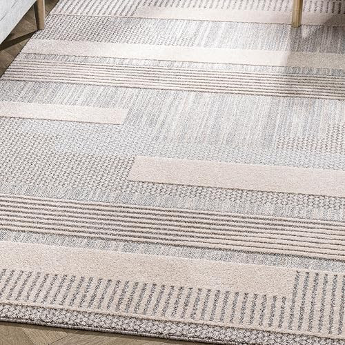 Well Woven Harlow Collection Briar Beige - Modern Tribal Minimalist Geometric 8x10 Area Rug - Ide... | Amazon (US)