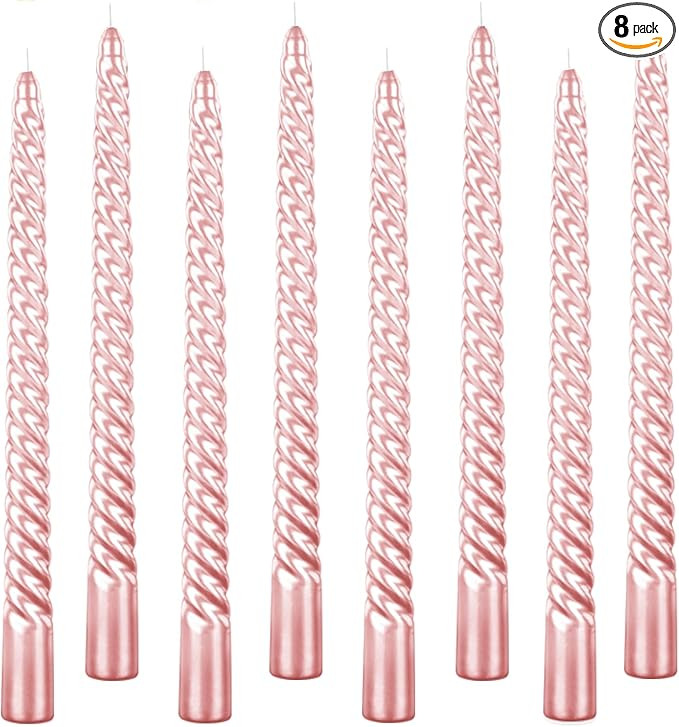 Kemladio 8 pcs10 inch Pink Taper Candles, Burning Unscented Tapered Candles 8 hrs, Long Candle St... | Amazon (US)