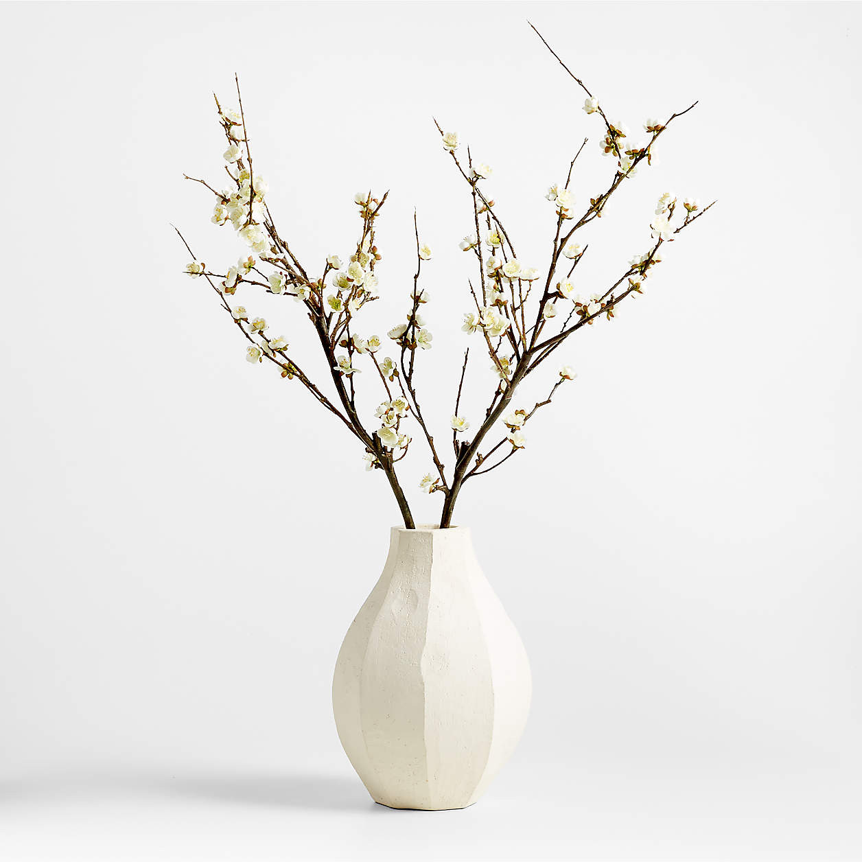 Artificial White Cherry Blossom Flower Branch 42" | Crate & Barrel | Crate & Barrel