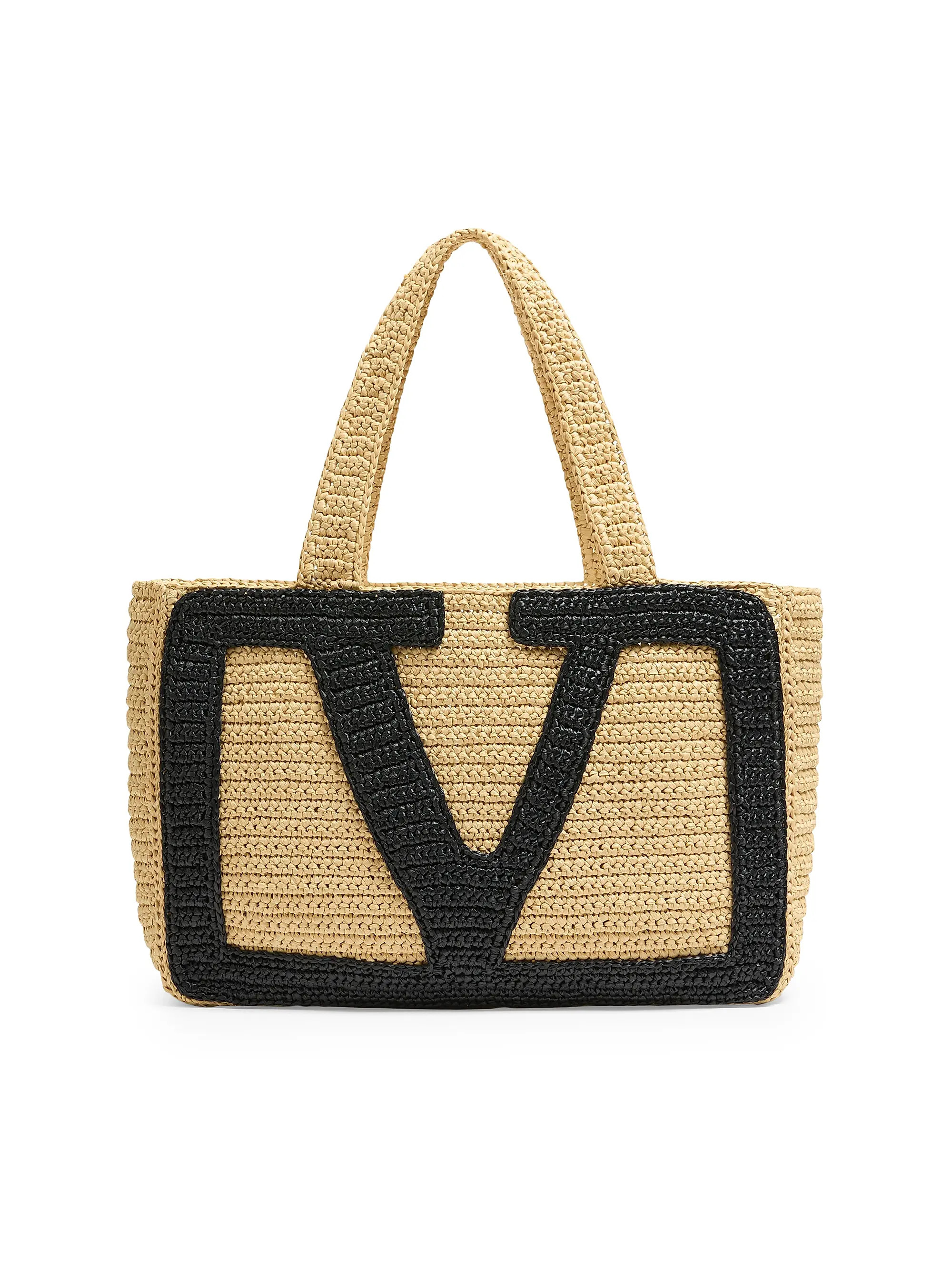 Valentino Garavani Viva Superstar Large Raffia Shopping Bag | Saks Fifth Avenue | Saks Fifth Avenue