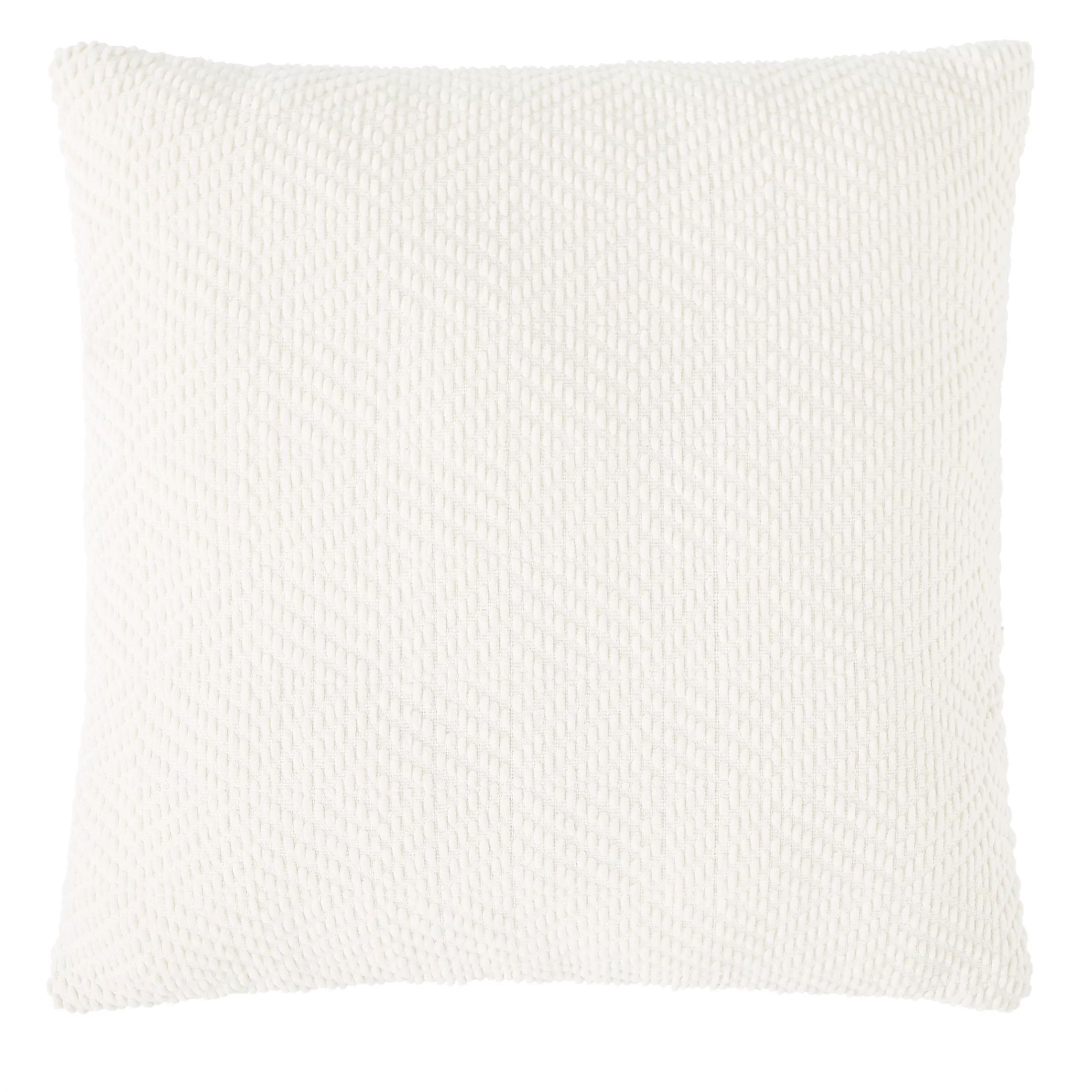 My Texas House Chloe Woven Chenille Diamond Decorative Pillow, 20" x 20", Coconut Milk - Walmart.... | Walmart (US)