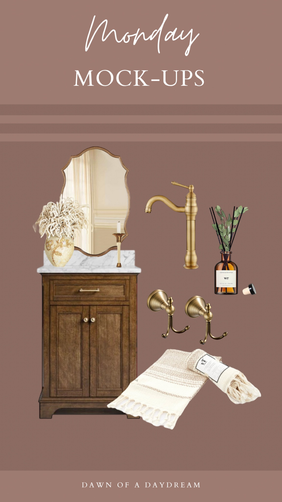 Warm wood tones, brass accents and vintage vibes = The perfect bathroom 

#LTKHome