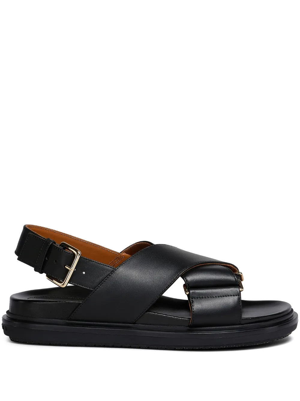 Marni Fussbet Leather Sandals | Black | FARFETCH BR | Farfetch (BR)