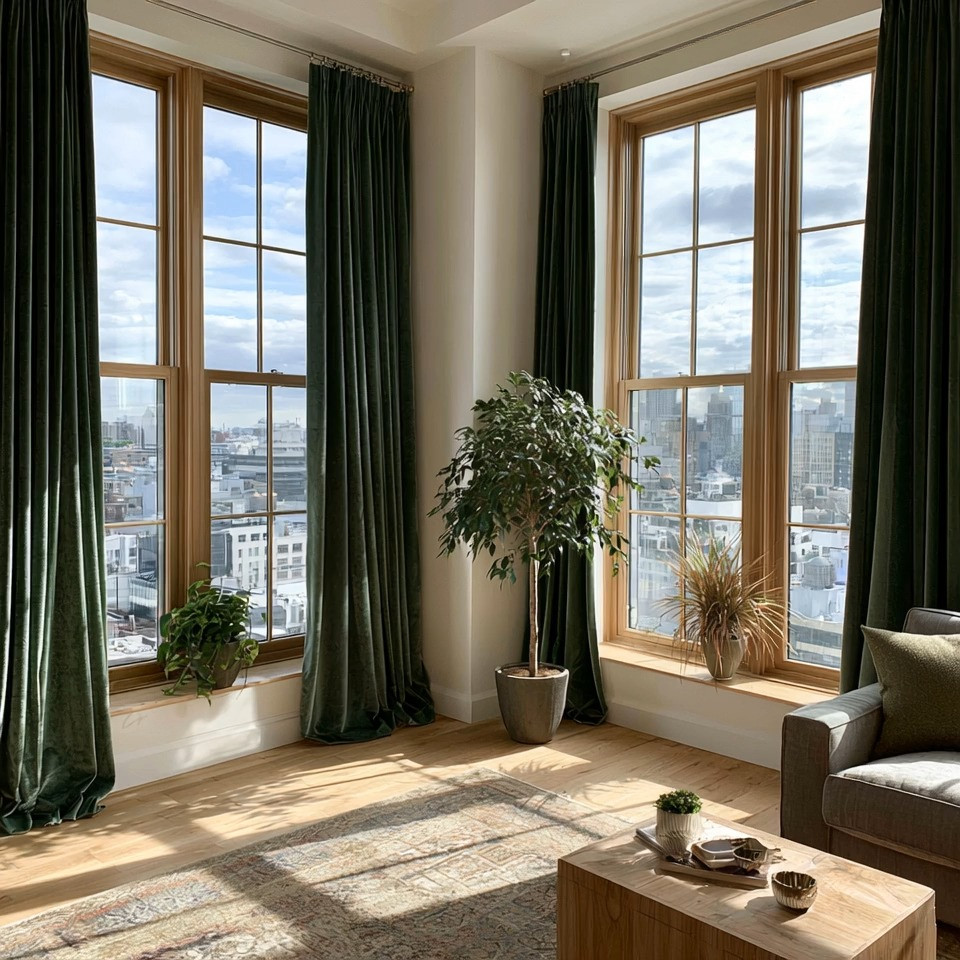 Floor-length velvet curtains instantly change the feeling of a room.

There is something incredibly elegant about extra-long velvet curtains framing oversized windows from ceiling to floor. They make a room feel taller, softer, warmer, and far more luxurious without changing anything else in the space.

And emerald velvet? That is where timeless elegance meets modern decor.

Emerald brings the richness of nature indoors while still feeling bold and sophisticated. It pairs beautifully with today’s most loved interiors: warm taupe, soft ivory, natural wood, sage green, brown, black accents, and quiet luxury palettes. It adds color without overwhelming the room.

The beauty of velvet is not just the color. It is the texture. During the day, velvet catches natural light beautifully. At night, it creates depth, warmth, and that cozy hotel-inspired atmosphere everyone wants their home to feel like.

This is the easiest way to make windows feel intentional and dramatic, especially in apartments and modern city homes where windows become part of the decor itself. Inspired by elegant New York apartments and modern European interiors, this look works beautifully in living rooms, bedrooms, offices, and dining spaces.

We have emerald, burgundy, navy, taupe, and brown velvet floor-length curtains linked below in our edit so you can create this look in your own home.

#HomeDecor #VelvetCurtains #QuietLuxury 

 #LTKHome