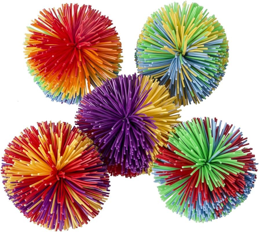 Hibery 5 Pack Monkey Stringy Balls, Great Sensory Toys Stress Balls, Rainbow Pom Bouncy Balls Gam... | Amazon (US)