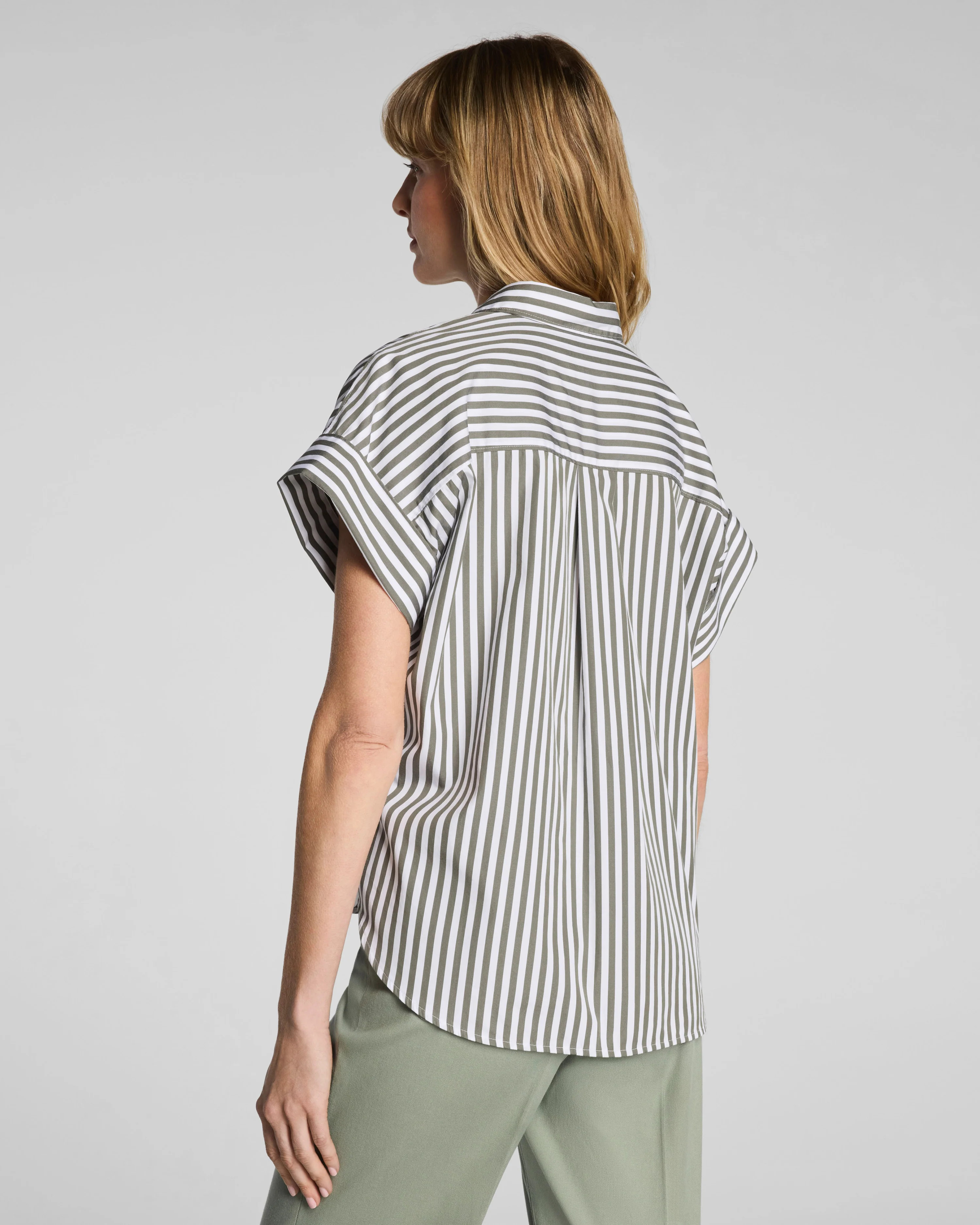 Poplin Oversized Short Sleeve Button Down | Spanx