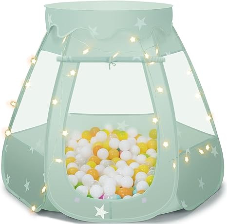 Baby Ball Pit for Toddler: with Star Lights - Pop Up Princess Play Tent for Kids - Indoor Outdoor... | Amazon (US)