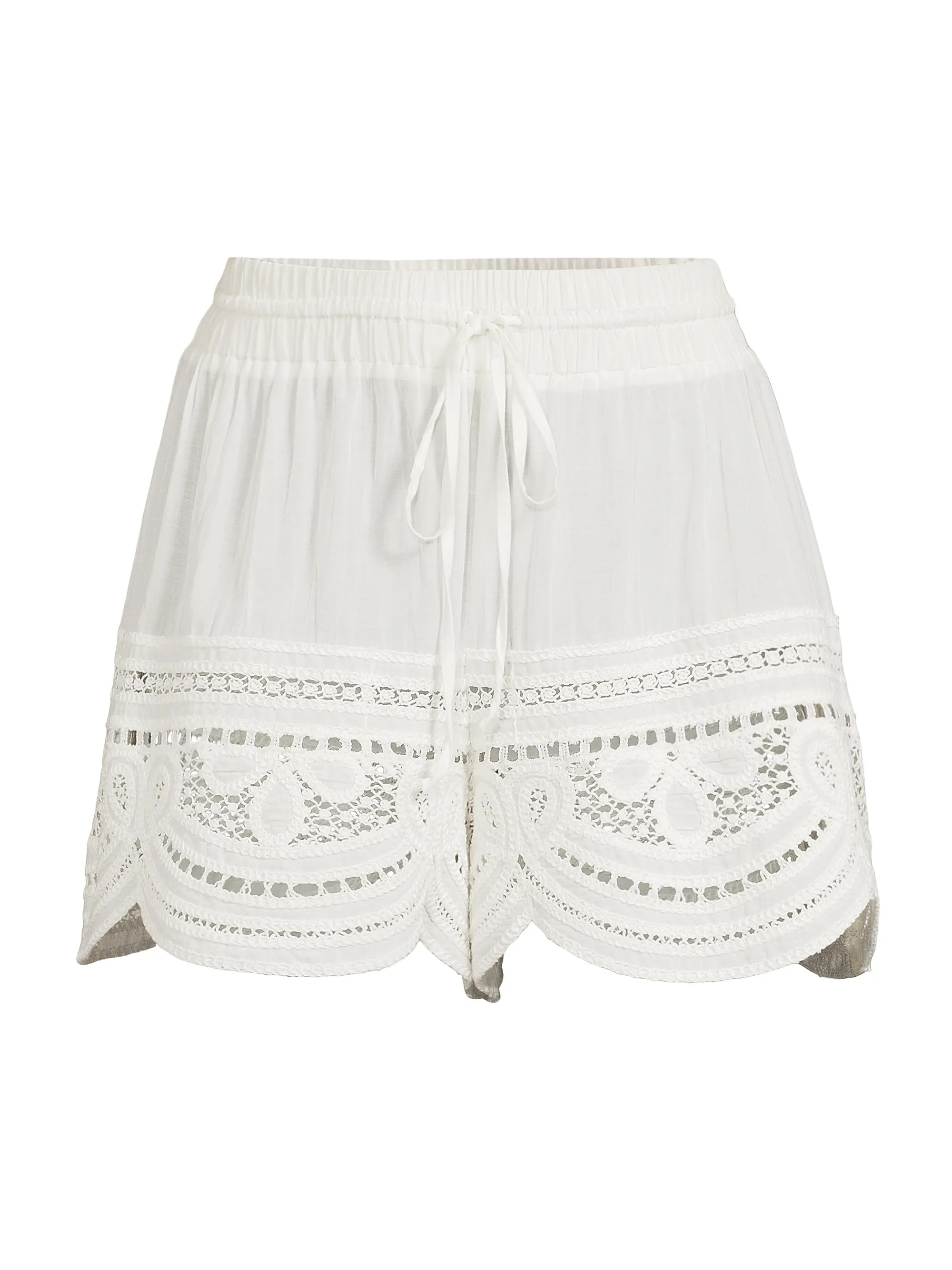 Amirah Cotton-Blend Lace Shorts | Saks Fifth Avenue